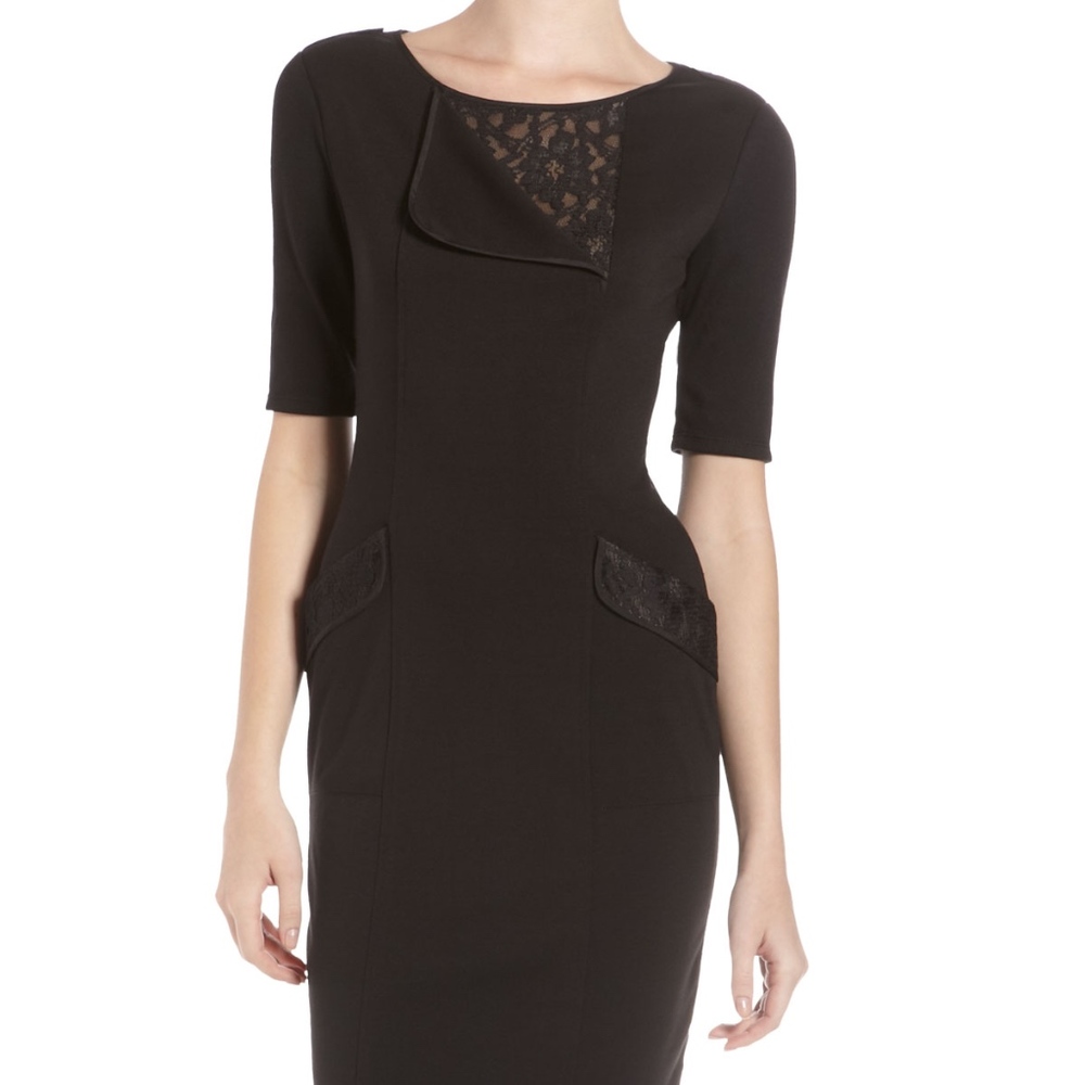 BCBGMAXAZRIA Hansel Black Ponte Dress Sz XXS 00